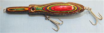 Fishing Lure - 7"  - Multi Colored Hardwoods - ...